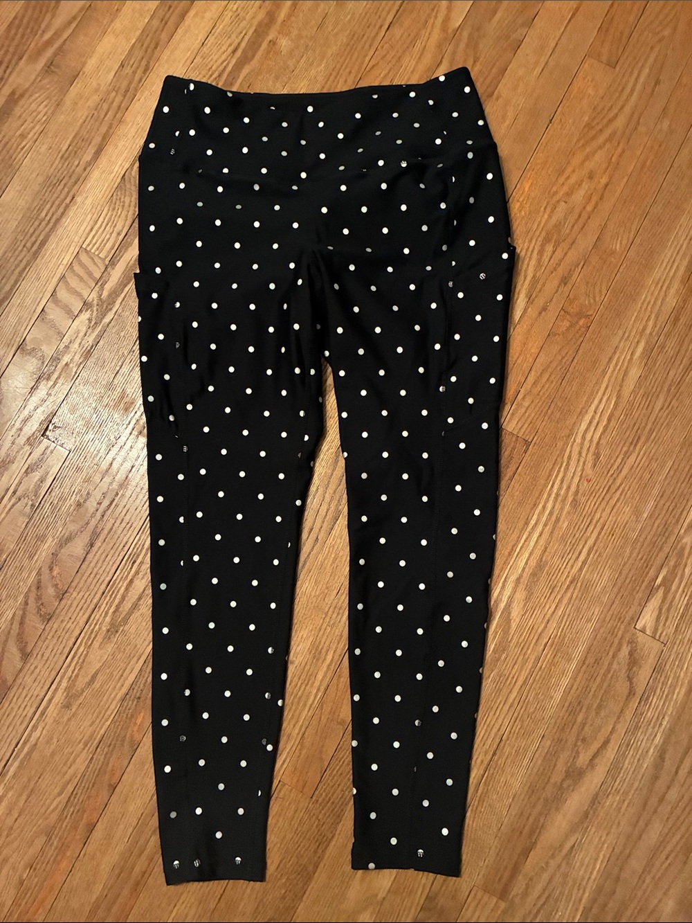 torrid Black Leggings with White Polka Dots